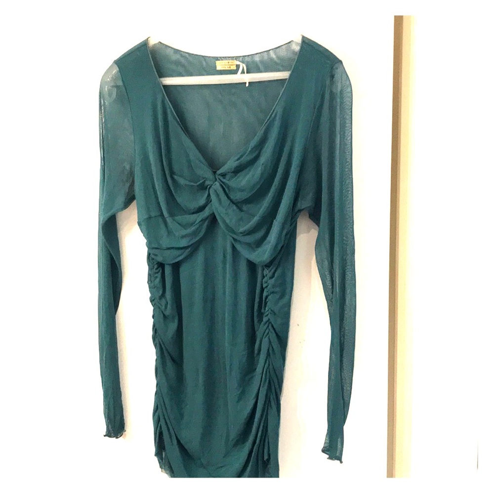 100% silk ~Teal~  MaxStudio top